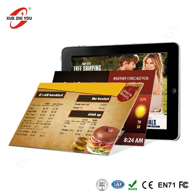 Prenosné menu Tablet PC pre objednávanie potravín online